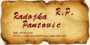 Radojka Pantović vizit kartica